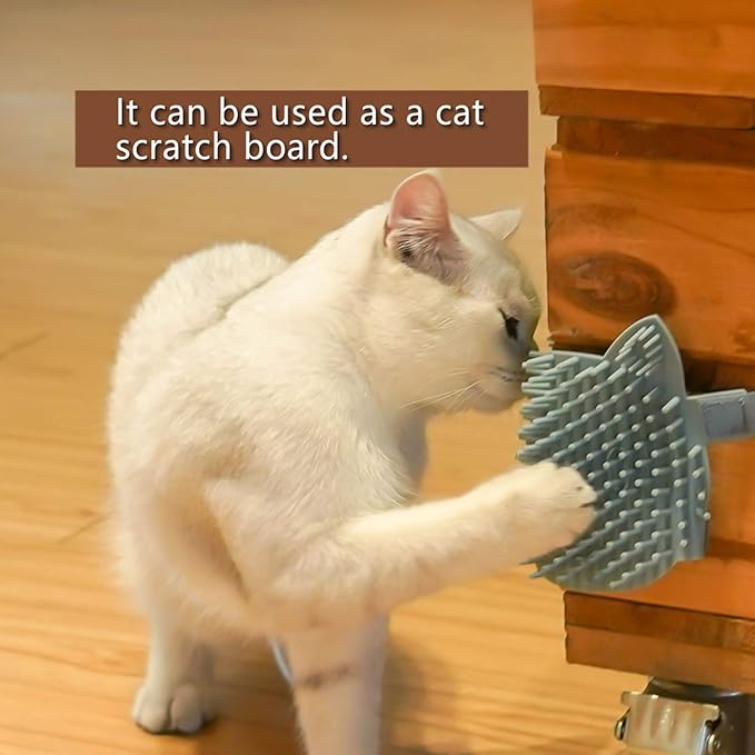 ABCOOL Cat Pet Self Grooming Comb Brush - Multi Functional Catnip Flavor Corner Massage Glove Tool for Kitten Puppy Relaxing, Extra Soft Silicone Pins Handy Hair Shedding Trimming