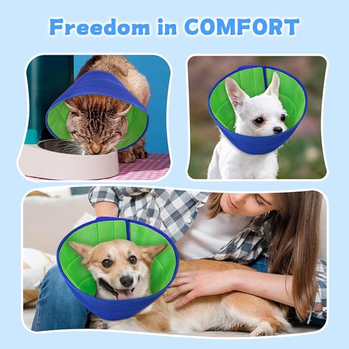 XXS Soft Dog Cone Collar Alternative to Stop Licking, Comfy E Cones for Small Dogs After Surgery, Comfortable Elizabethan Recovery Head Ecollars of Shame, XL Pet Neuter Neck Collars Anti Licking
