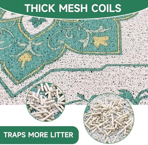 Cat Litter Mat, Traps 100% Litter, Non-Slip Kitty Litter Trapping mats - Image 2