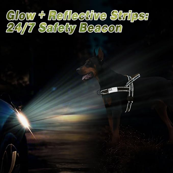 Forestpaw No Pull Dog Harness - Soft Flannel Padded Tactical Dog Vest Harness with Quick Release Buckle, Adjustable Reflective Pet Harness for Small Medium Dogs Walking Training,Green Camouflage S