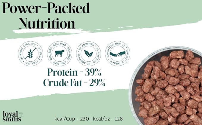 Freeze Dried Raw Dog Food - Premium Beef Flavor with High Protein and Grain Free Dog Food for Small or Large Breeds and Picky Eaters - Versatile as Meal Topper, Snack, and Treats, 5 Oz