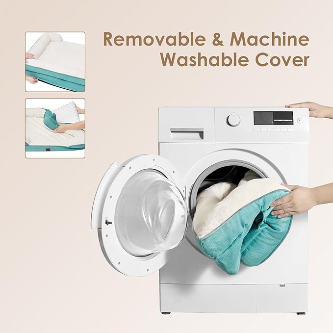 EHEYCIGA Orthopedic Dog Bed for Large Dogs, Waterproof Memory Foam, Turquoise Blue, 35"L x 22"W x 6.5"Th