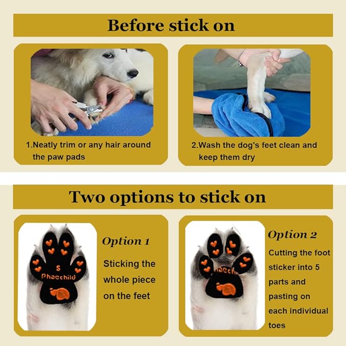 Dog Paw Pads Anti-Slip Grips,Dog Paw Protectors for Senior Dogs on Hot Pavement,Provides Traction to Keep Them from Slipping on Smooth Floors 20 sets-80 Pads Multicolor L