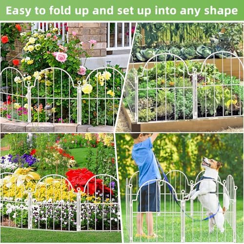 10 Pack White Decorative Garden Fence, 17in x 10ft, - Image 6