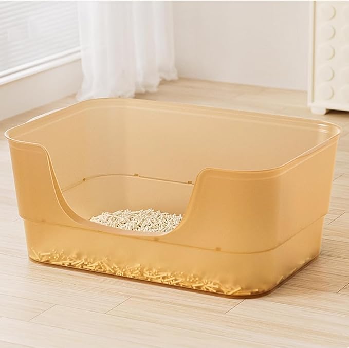 Extra Large Cat Litter Box with Clear Jelly Color,High Sided Litter Box for Big Cats,XL Cat Litter Box for Multiple Cats,Jumbo Cat Litter Box,Giant Kitty Litter Box,Anti-Splashing,Easy to Clean