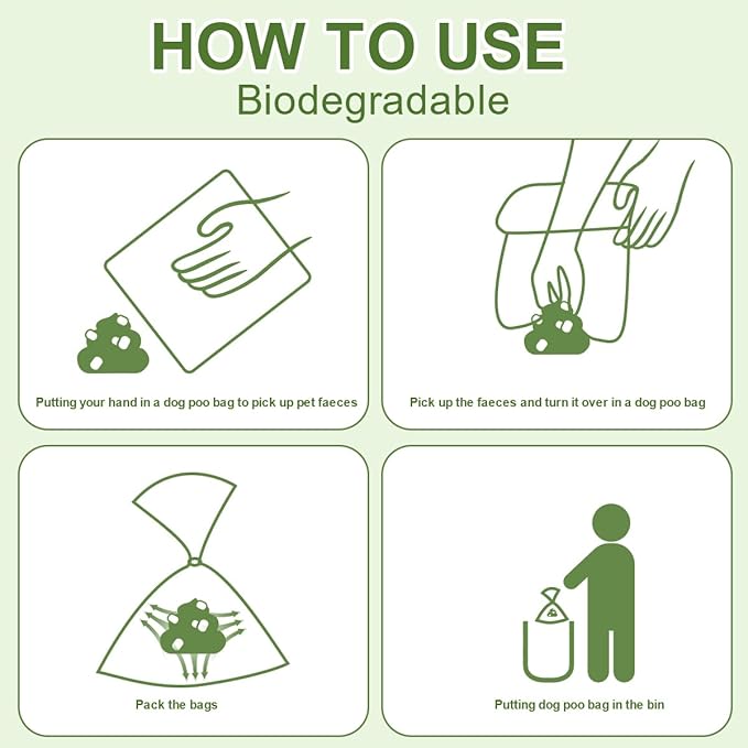 Green Dog Poo Bags Lavender scent - 270 Large Biodegradable Poop Bags, Extra Thicken Strong Corn Starch Blended Compostable Leak Proof Poop Waste Bag for Dogs