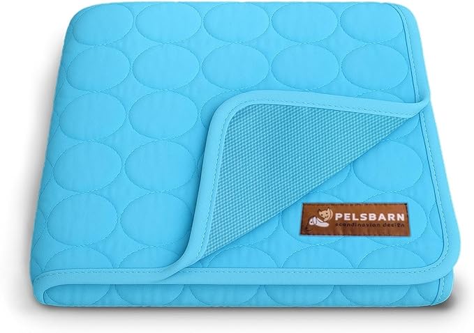 Dog Cooling Mat- Ice Silk Summer Comfort, Self Cooling, Non-Slip Dog Pad, Durable & Washable, Mat for Extra Large Dogs 85x115 cm, Support Shelter Dogs with Every Purchase (Blue)