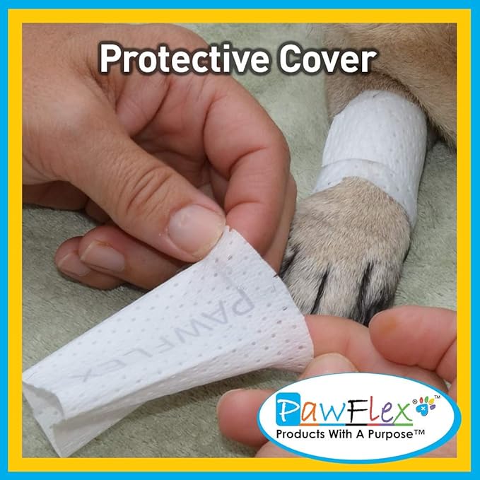 Protective Sleeve Tubular Cover - Bandages - for Dogs Cats and Other Pets First Aid Wound Care Comfortable Non-Adhesive Breathable & Water Resistant 18 Strips (yields 36-54 Covers)-(X-Small)