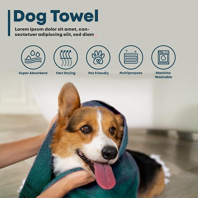 Extra Large Dog Towel Soft Absorbent Bath Pet Towels for Drying Dogs, Elastic Terry Microfiber Soft Towel, Machine Washable, Quick Dry, Multipurpose (L, XL, 2XL) (Purple, 2XL)