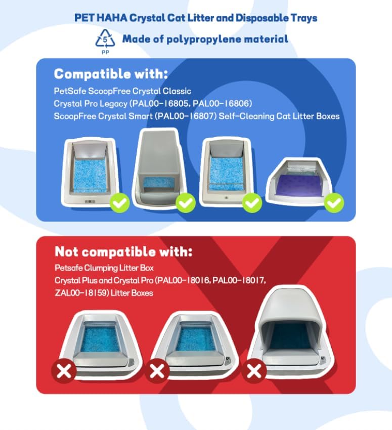 Crystal Cat Litter & Disposable Litter Trays 3 Sets, Compatible - Image 5