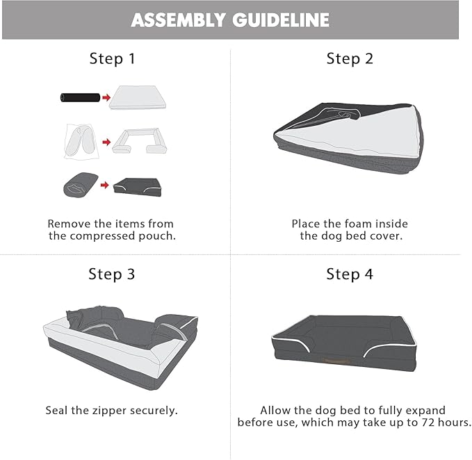 Friends Forever Orthopedic Dog Bed for Medium Dogs, Waterproof Memory Foam Dog Sofa Bed M with Removable Washable Cover, Ally Khaki, 28x23x6.5