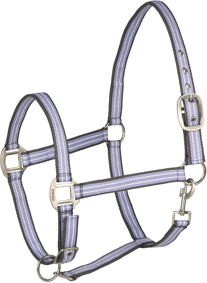 HORZE Adepto Adjustable Horse Halter | Soft, Durable Polyester - Languid Lavender Purple - Pony
