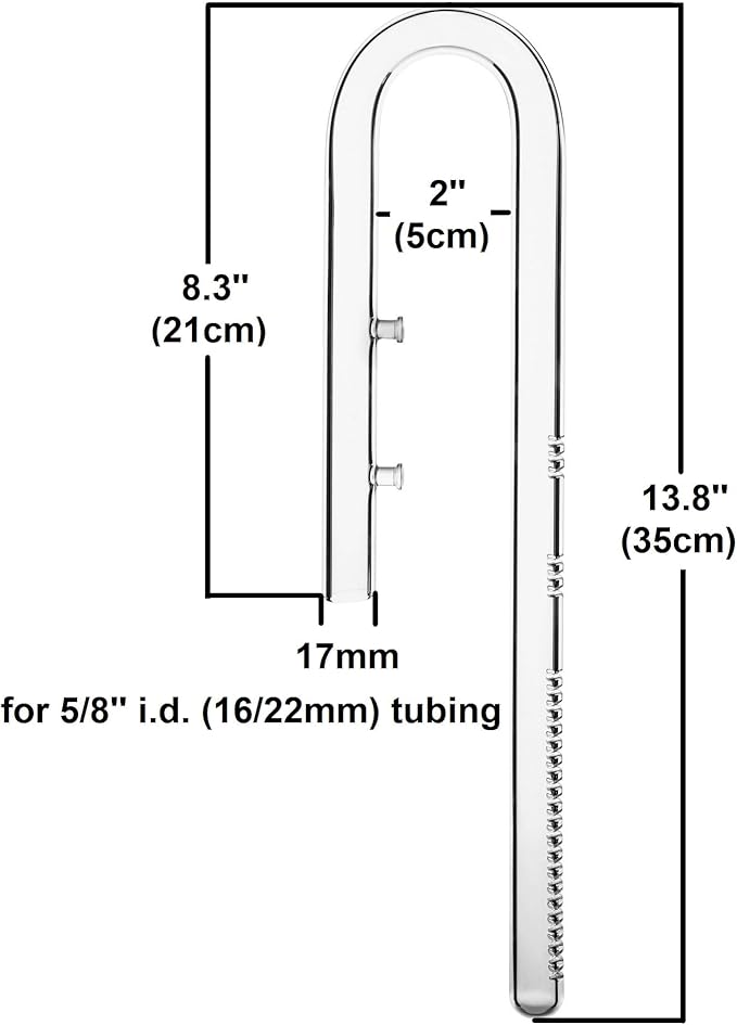 Glass Lily Pipe Set Outflow with Surface Skimmer & Multi-Level Water Intake (17mm for 16/22mm (5/8'' i.d.) tubing)