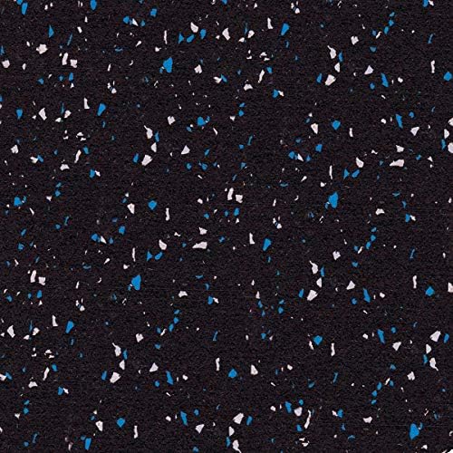 American Floor Mats 1/4in (7mm) Thick 10% Blue/Grey 4' x 6' Heavy Duty Rubber Rolls, Protective Exercise Mats, Home Gym Rubber Flooring
