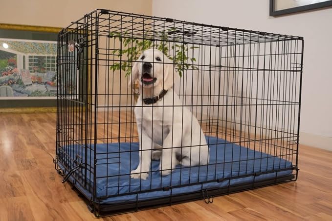 K9 Ballistics Tough Rip-Stop Orthopedic Dog Crate Bed - Durable, Removable, and Washable Cover, Kennel Crate Pad Fits in Crate, X-Large 47"x29", Standstone
