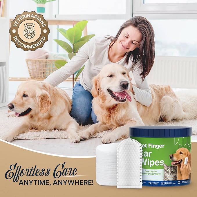 Dog Teeth Cleaning Wipes - 100 Value Pack - Fresh Mint Dog Dental Wipes, Vet Formulated Pet Teeth Cleaning Finger Wipes for Dogs & Cats – Effective Dog Teeth Cleaning, Plaque & Tartar Solution