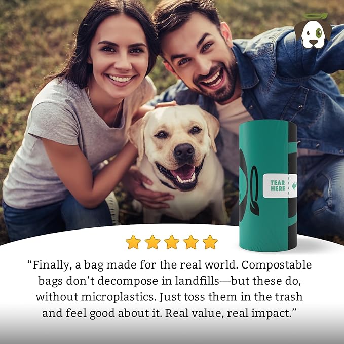 Doggy Do Good Next Pet Waste Bags for Dog Poop, Landfill Friendly, Recycled Plastic, Unscented, Leakproof, Strong, Thick, Earth Friendly, 240 Count