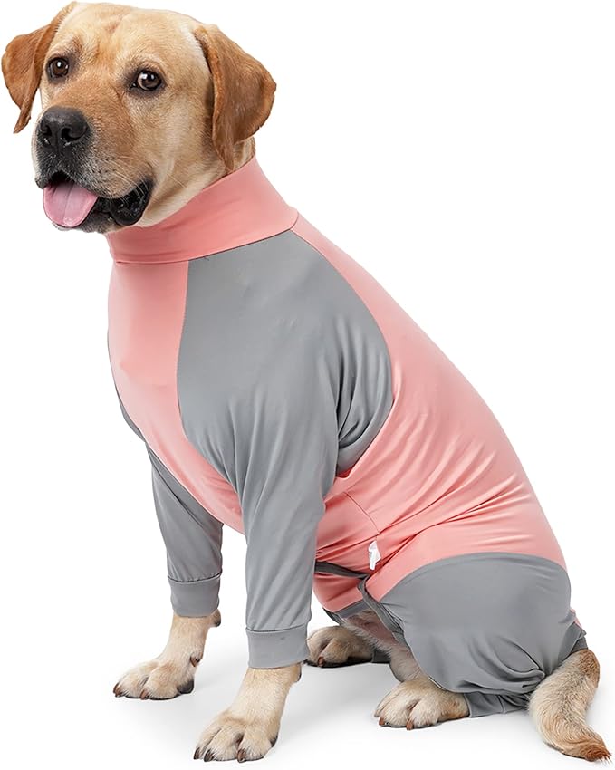 Dog Recovery Suit, Abdominal Wound After Surgery Wear, Prevent Licking Wounds, E-Collar & Cone Alternatives, Long Sleeve Postoperative Shirts Dog Bodysuit Prevent Shedding(3XL, Pink)