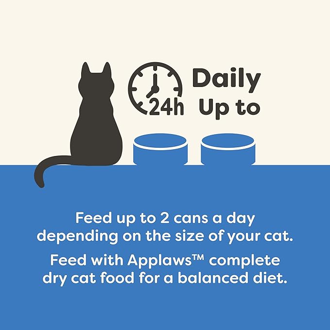 Applaws Natural Wet Cat Food, 24 Count, Limited Ingredient Canned Wet Cat Food, Tuna Fillet in Broth, 5.5oz Cans