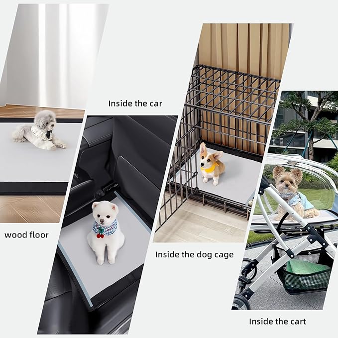 Dog Pee Pad Holder, Oxford Cloth Material, Fit 24"x24" Pad,Puppy Pad Holder, 6 Powerfu Magnetic Clips, Indoor Dog Potty, Black