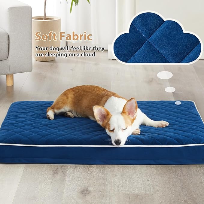 WNPETHOME Orthopedic Big Dog Beds Large Sized Dog, Waterproof Extra Large Dogs Bed with Removable Washable Cover, Multi-Needle Quilting Dogs Crate Bed