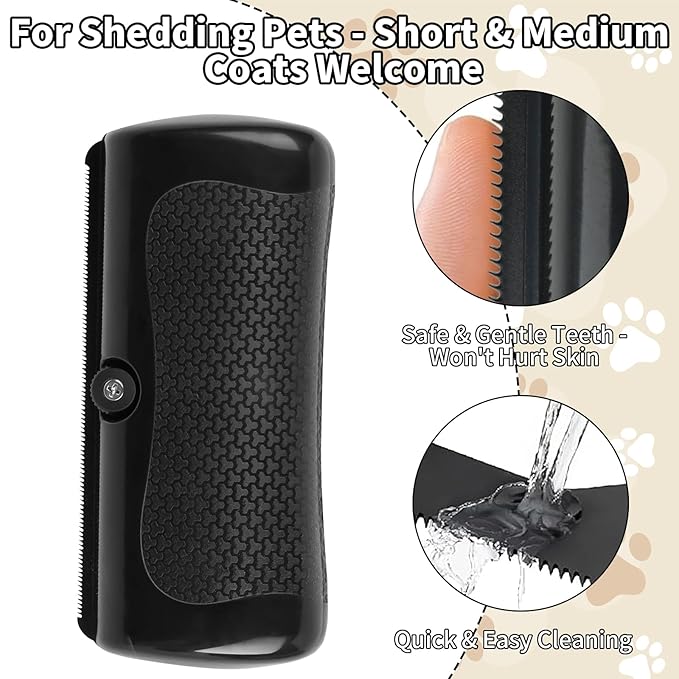 Deshedding Dog Brush - Pet Grooming Tool for Dogs & Cats, Removes Loose Hair on Short & Long Coats, Easy to Clean
