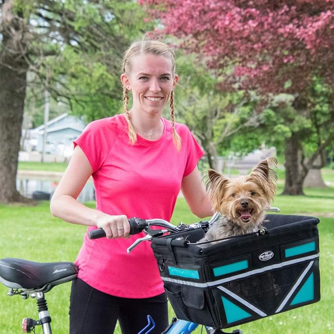 TRAVELIN K9 Pet-Pilot MAX Dog Bicycle Basket Carrier | 8 Color Options for Your Bike (Green)