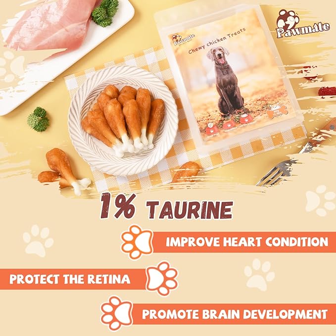 Dog Treats, Chicken Wrapped Calcium Bone Rawhide-Free Grain-Free Training Treats for Dogs Teeth Cleanning Breath Fresh Dog Chewy Snacks for Medium Large Dogs 10.6oz or 18-19 pcs