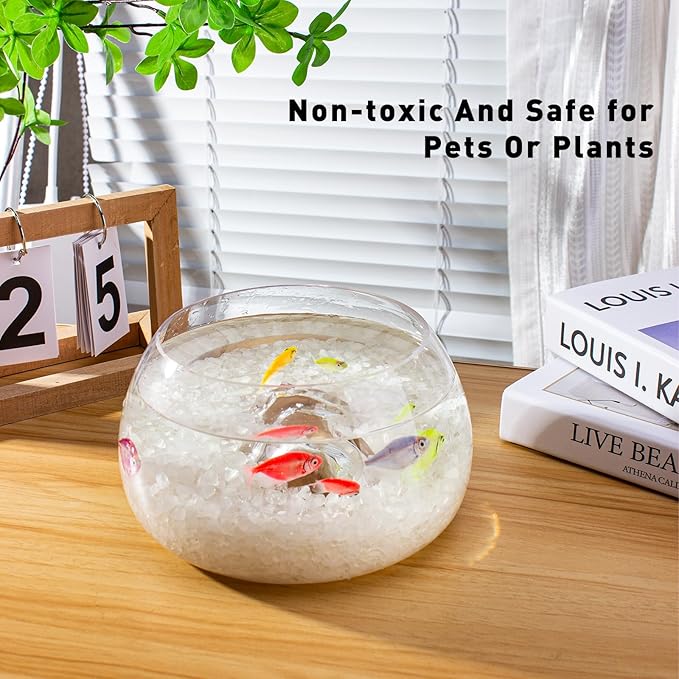 Small Clear Quartz Crystal Chips Aquarium Gravel Rocks Pebbles 3 Lb, Irregular Shaped Fish Tank Rocks Landscaping Stones Pebbles for Vase Fillers, Aquarium and Home Decoration, 3-5mm