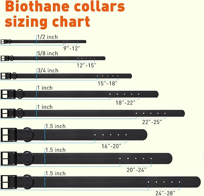 Dogline Biothane Waterproof Dog Collar Strong Coated Nylon Webbing with Black Hardware Odor- Proof for Easy Care Easy to Clean High Performance Fits Small Medium or Large Dogs, Cherry Red