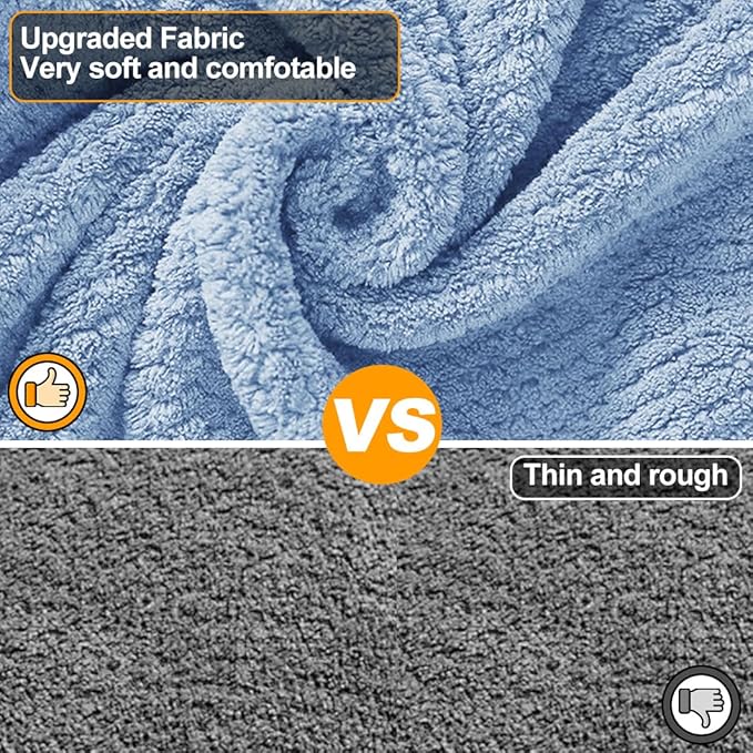Medium to Large Size Dog Bathrobe, Quick Drying Super Absorbent Used for After Bathing, Warm Dog Towels, Adjustable Hoodies and Belts for Pet Dogs Bath Clothes Products(Blue Jacquard, 2XL)
