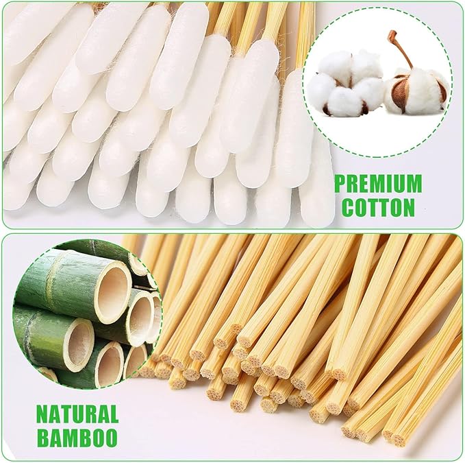 Dog Q Tips, Qtips Cotton Swabs for Dogs, 6-Inch Long Ear Cleaning Swabs, Wound Care, 800 Count, Eco-Friendly Bamboo Cotton, Pet Ear Care