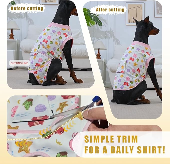 Recovery Suit for Dogs After Surgery, Professional Dog Surgical Suit for Female Spay, Male Neuter, E-Collar & Cone Alternative Dog Onesie for Abdominal Wounds Skin Disease, Yellow, S