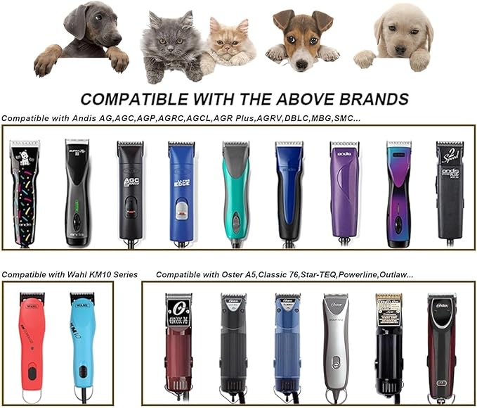 2PCS 7FW Wide Blades for Dog Grooming Blades Compatible with Andis,Oster A5,Wahl km10 Dog Clippers,Size-#7FW, 1/8-Inch Cut Length (3.2mm)(2pcs #7FW)