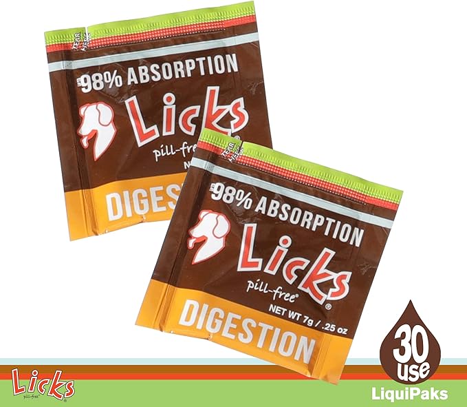 Dog Digestion - Dog Gut Health and Gas Relief - Bloating Relief and Digestion Supplement for Dogs - Dog Health Supplies - Gel Packets - 30 Use