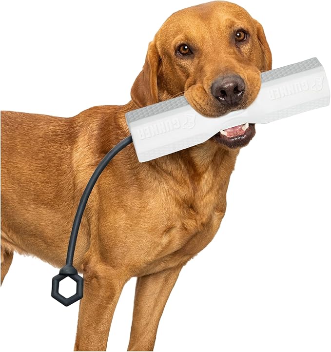 Dog Training Bumper - Durable Retriever Dummy for Professional Training, Perfect for Water Activities, Hunting, and Outdoor Retrieval Practice, with Adjustable Rope for Easy Handling (White)
