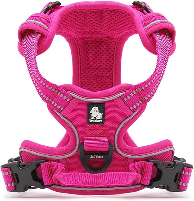 TRUE LOVE Truelove Adjustable No-Pull Dog Harness Reflective Pup Vest Harnesses Comfortable Control Brilliant Colors TLH5651(Fushcia,XS)