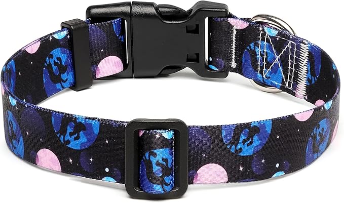 Mercano Adjustable Dog Collar - Special Design Patterns, Soft Nylon Comfortable Durable Pet Collar for Small Medium Large Dogs (S, Night Sky)