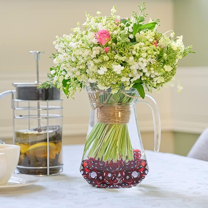 FUTUREPLUSX 1LB Red Glass Beads, Flat Glass Marbles Burgundy Pebbles Marbles for Vases Decorative Red Colored Gemstones Fish Tank Table Scatter Decor Art Craft