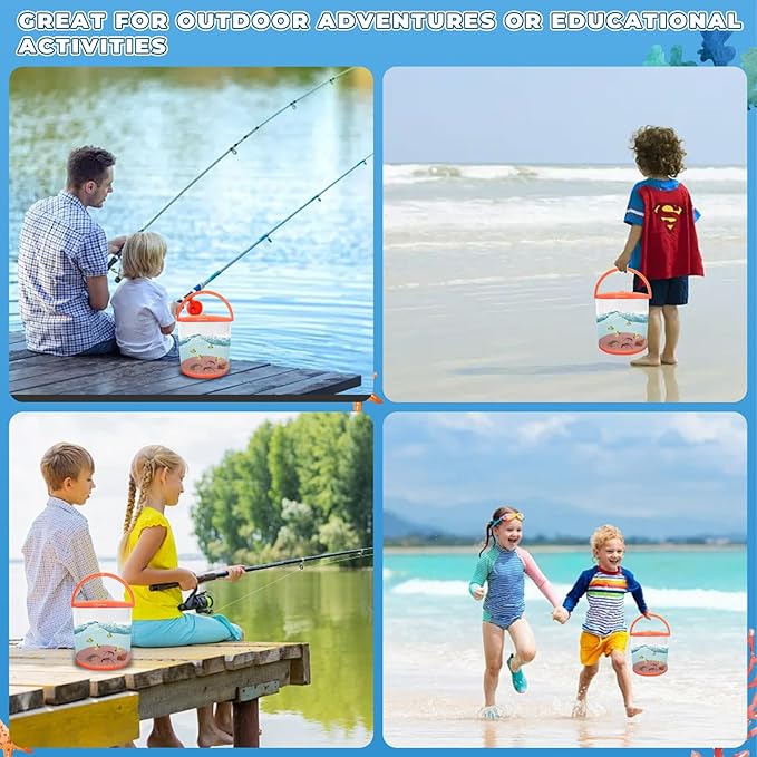 Foldable Small Aquarium, Portable Fish Tank, Fish Transport Container, Plasitc Fish Bowl, Beginner Tank, Great Concept for Catching and Release Critters, Beach, Pool and Lake