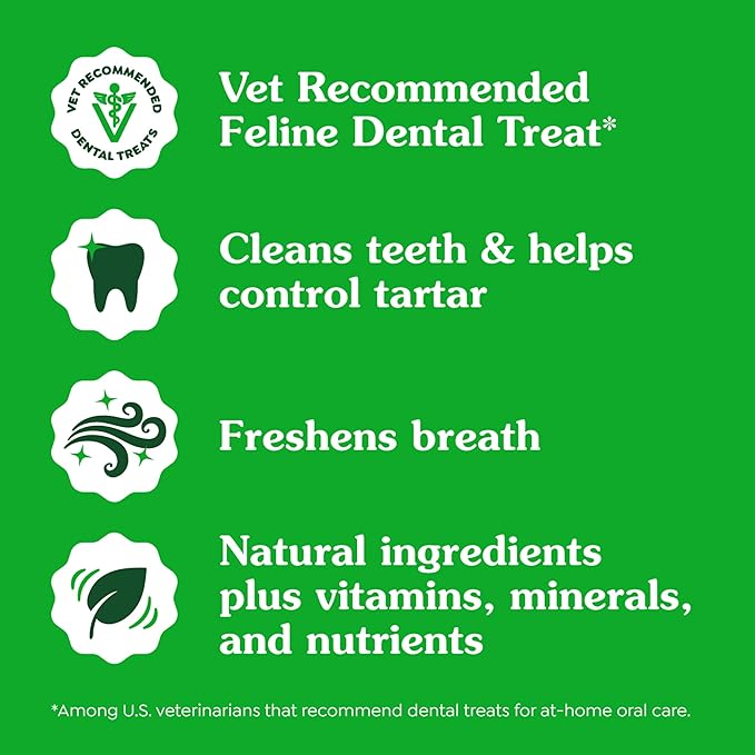 Greenies Feline Adult Dental Cat Treats, Catnip Flavor, 9.75 oz. Tub