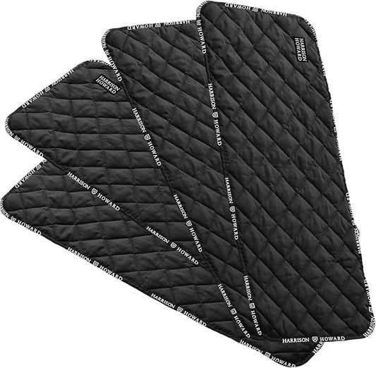 Harrison Howard Quilted Leg Wraps for Horse Set of 4- Black L