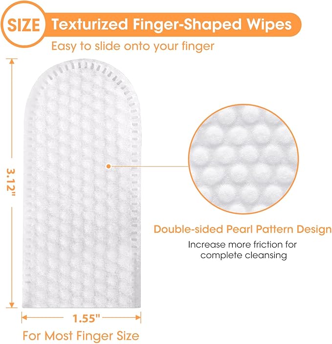 Finger Brushes for Dental Care of Pets, Teeth Cleaning Finger Wipes, Dog Dental Wipes, Reduce Plaque & Tartar, Freshen Breath, Safe & Natural Pet Dental Wipes for Dogs Teeth