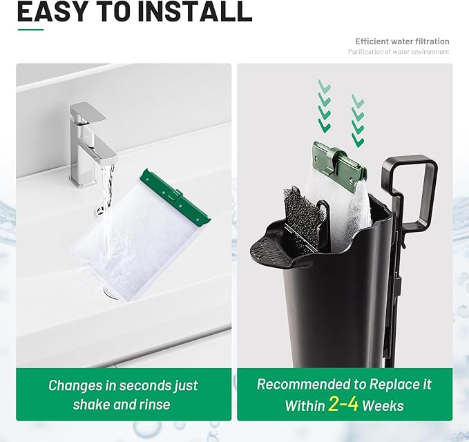 10 Count Medium Filter Cartridges Compatible with Whisper Bio Bag Filters, Large Aquarium Filter Cartridge for Whisper 10i/IQ10/PF10 and Repto Filter 90 GPH