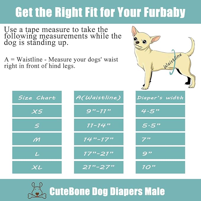 CuteBone Dog Diapers Male Washable Belly Band for Male Dogs Wraps 3pcs a Pack DM28XS