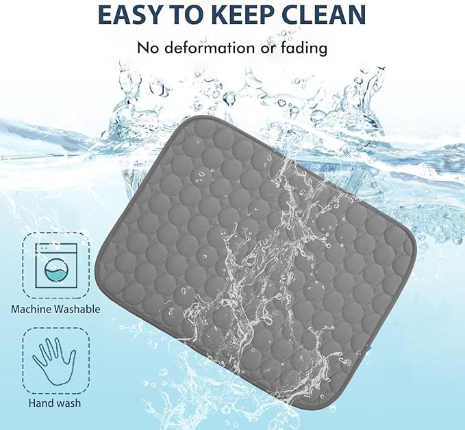 MICROCOSMOS Summer Cooling Mat & Sleeping Pad- Water Absorption Top, Materials Safe, Easy Carry, EZ Clean. Keep Cooling for Pets, Kids and Adults.(Drak Grey, 36" x36")