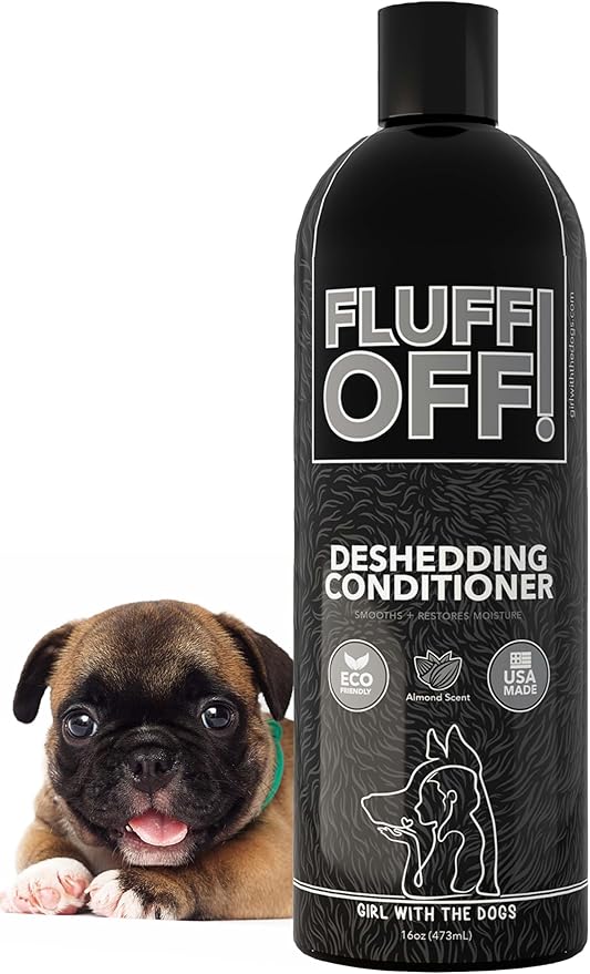 Fluff Off! by Girl With The Dogs, Natural Deshedding Dog/Cat Conditioner, 16 Oz, Made in USA 8 Wks+