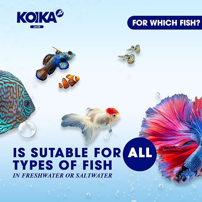 KOIKA BACM Natural Color Enhancement for Fish, Combination of Probiotic & Multi-Vitamins for Aquarium A, B6, B2, Pleasant Smell (BACM (New Formula), 10ml)