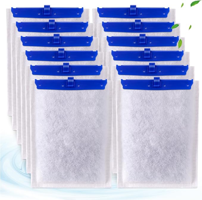 12-Pack Large Replacement Filter Cartridges Compatible with Tetra Whisper Bio-Bag Filters Large Aquarium Filter Cartridges for Whisper 20i/40i /IQ20/30/45/60 PF20/30/40/60 Power Filters