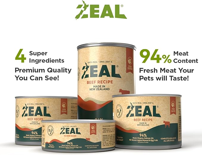 ZEAL New Zealand Wet Cat Food – High Protein, Grain-Free with Superfoods (Chicken, 3.17oz Can, 24-Pack)